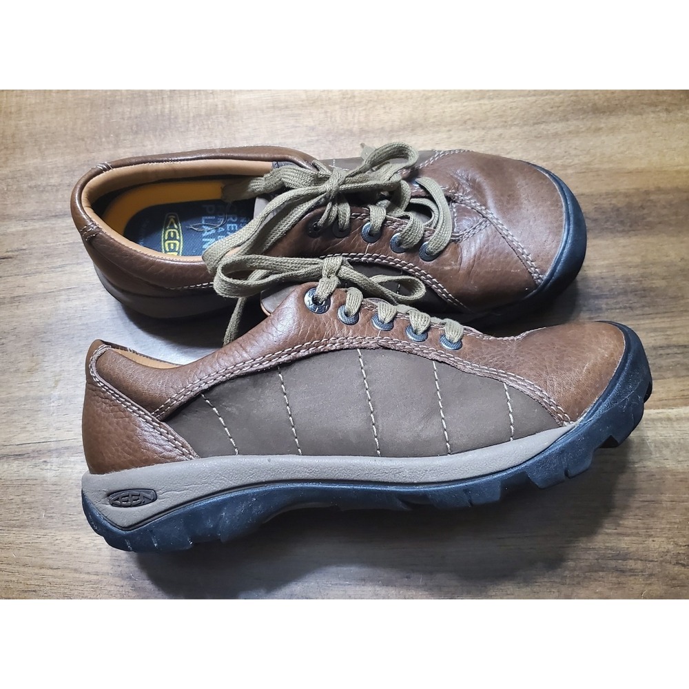 Keen Presidio Shoes Womens 7.5 Brown Nubuck Leather Casual Comfort Walking EUC